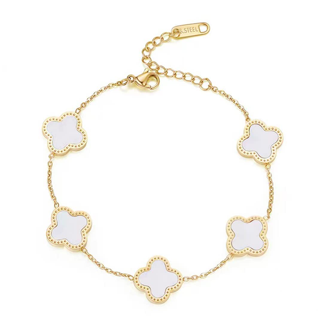 

Charm Bracelets 18K Plated Gold Fashion For Women Adjustable Link Cute Lucky Clover Womens Girls Gift Jewelry Drop Delivery Am30F