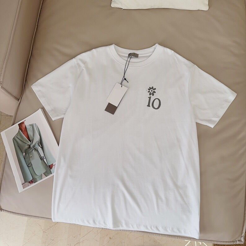 

2023 Early Spring New Alphabet Print High Street T-shirt Men's Short Sleeve Unisex Fashion Sweatshirt Women's Logo T-shirt g5d33, Black