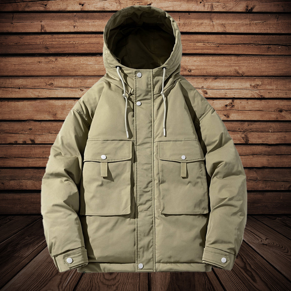

Men's Down Parkas Japan Style Winter With Big Pockets Cotton Padded Thicken Warm Outdoor Parkas Coats Solid Color Coat 221208, Khaki