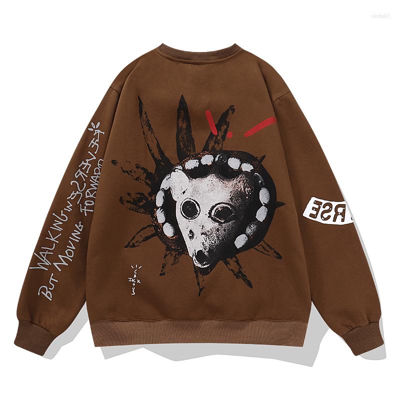 

Men's Hoodies Pullover Hoodie Retro Letter Graffiti Crew Neck Fleece Sweatshirts For Men Autumn And Winter Streetwear Oversized Unisex, Auburn