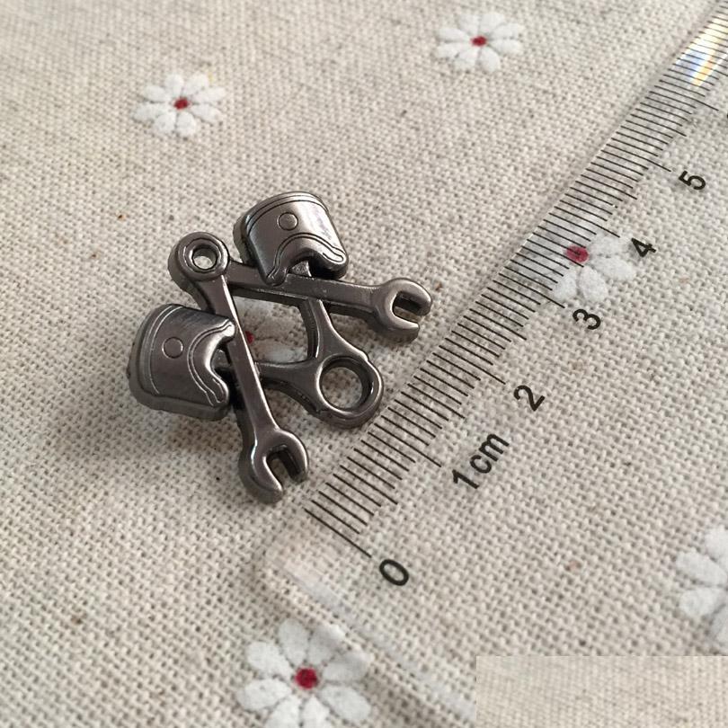 

Pins Brooches 50Pcs Hat Jacket Lapel Pin Piston Wrench Antique Nickel Biker Factory Wholesale 3D Masons Brooch Pins Masonic Tools D Dhj5O