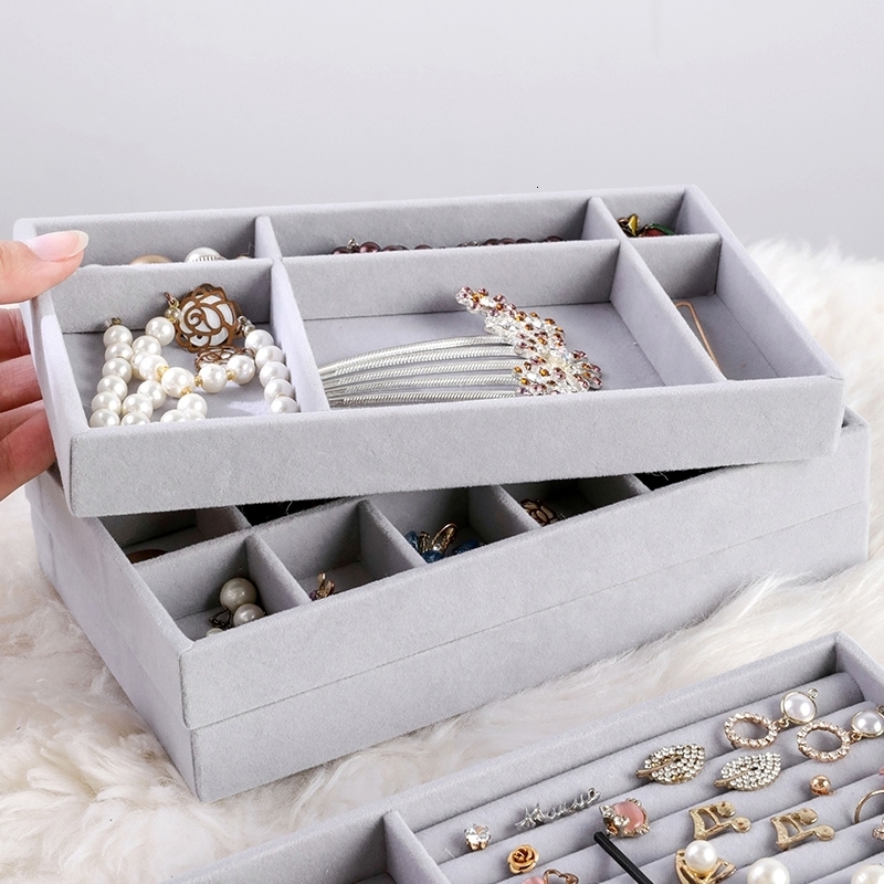 

Jewelry Boxes s Fashion Portable Velvet Ring Display Organizer Box Tray Holder Earring Storage Case Showcase L221208