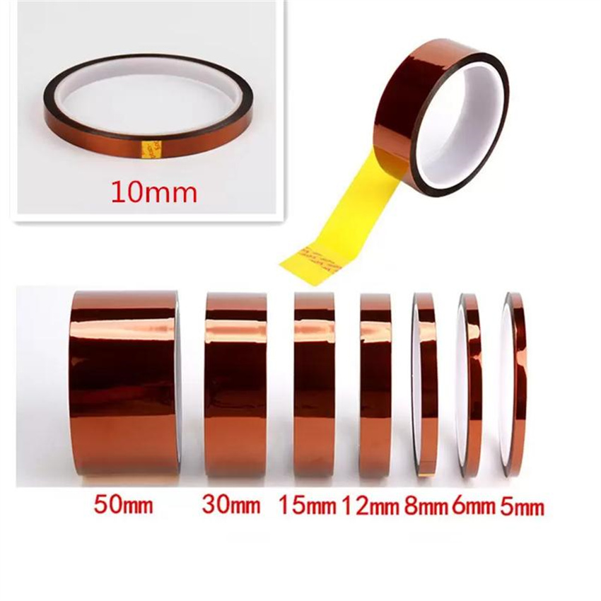 

Gold Finger polyimide Heat Tape High temperature Adhesive Tapes Resistance Sublimation tapes 260C-300C 5mm 10mm 20mm 50mm