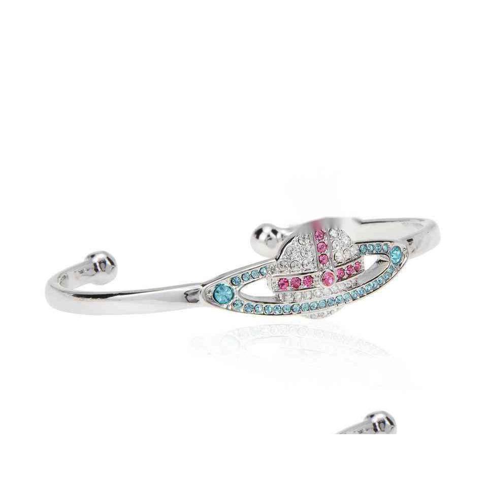 

Bangle Selling Vw Designer Bracelet Vivi 925 Sier Fl Diamond Jewelry American Hip Hop Punk Adjustable Bracelets For Men And Drop Deli Dhj4L