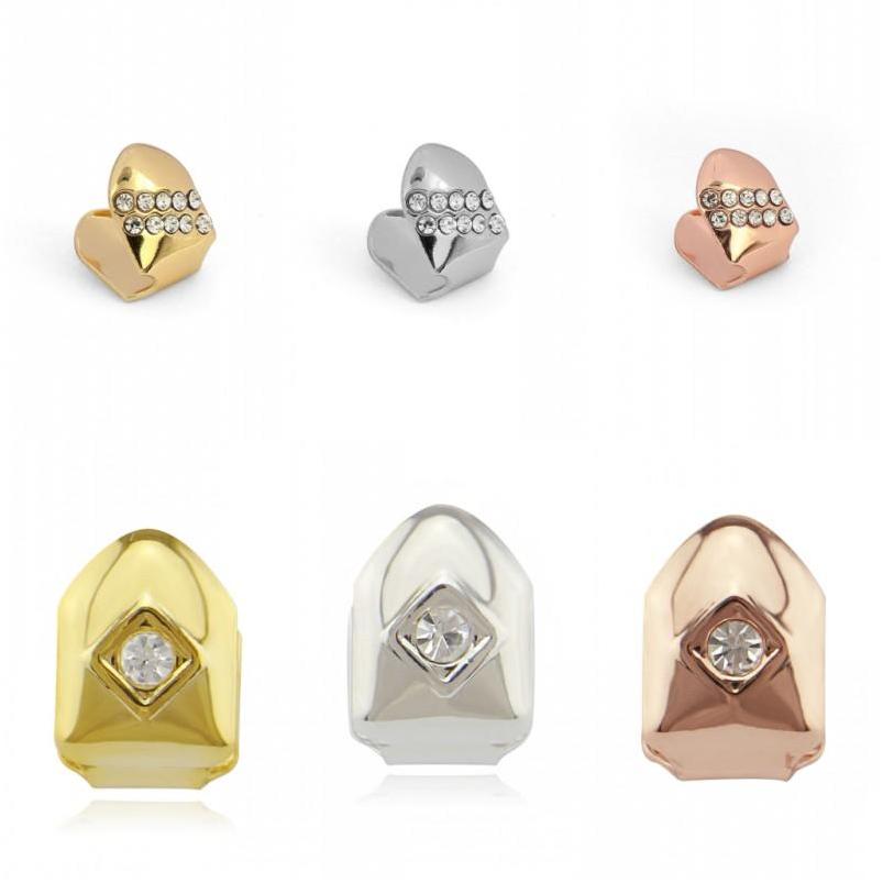 

Grillz Dental Grills Gold Plated Teeth Braces Hip Hop Single Diamond Grills Dental Mouth Fang Fake Grillz Cap Party Rapper Jewelry Dhmeg