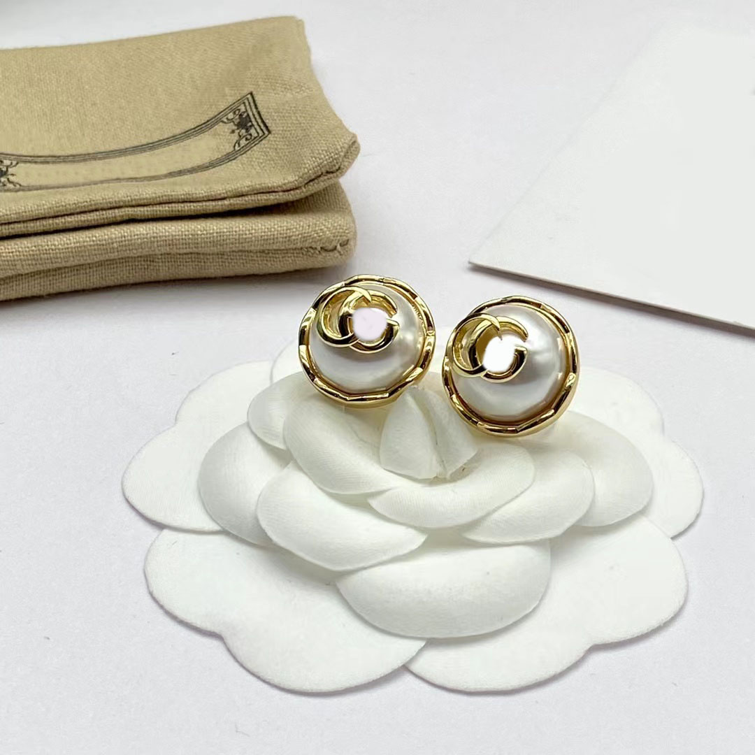 

Have stamps Classic Style Two Letter Stud Earrings 18k gold plated aretes orecchini Women Fashion Simple Brand Designer Earrings Wedding Party Gift Jewelry With Box