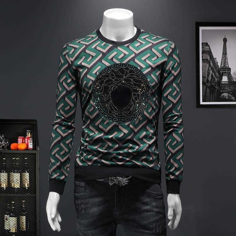 

Designer sweater fashion Medusa long sleeved T shirt ver men women hot drill pullover coat casual sweatshirt, Green