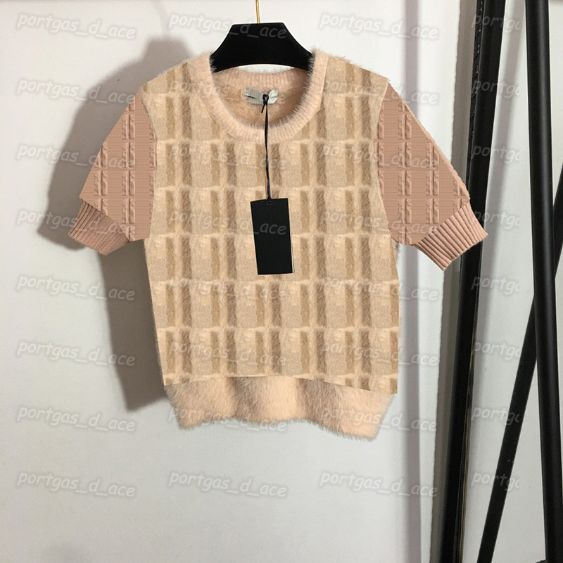 

Full Letters Women Sweaters Mink Fleece Short Sleeve Jumper Tops Autumn Spring Sweater Knits, With label#20227191