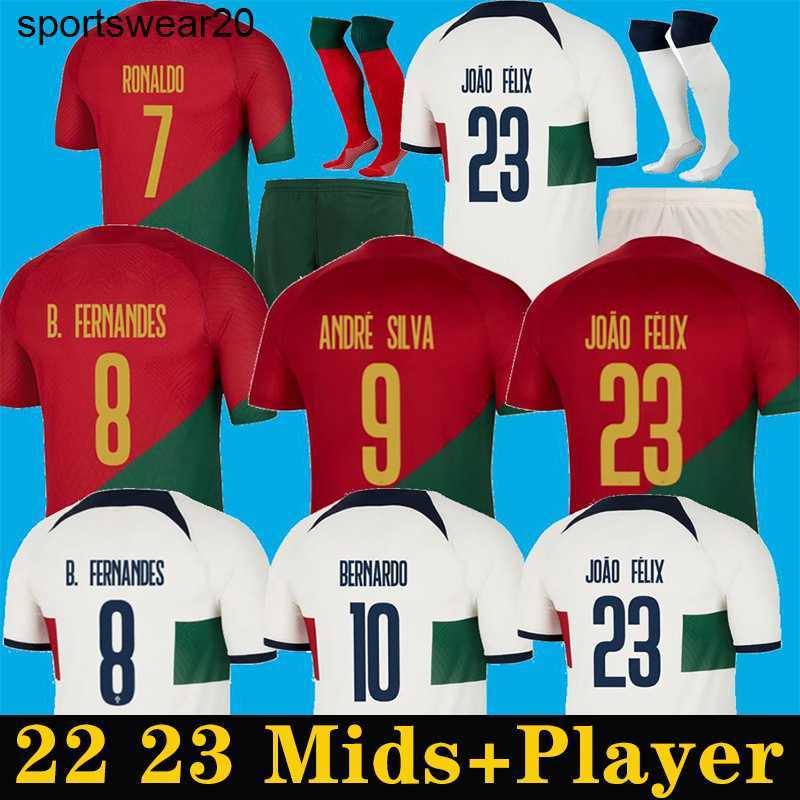 

2022 Portuguese Soccer Jerseys JOAO FELIX RUBEN NEVES BRUNO DIOGO PORTUGIESER Portugal football shirt 22 23 FERNANDES National Team Men Kids, 1 home