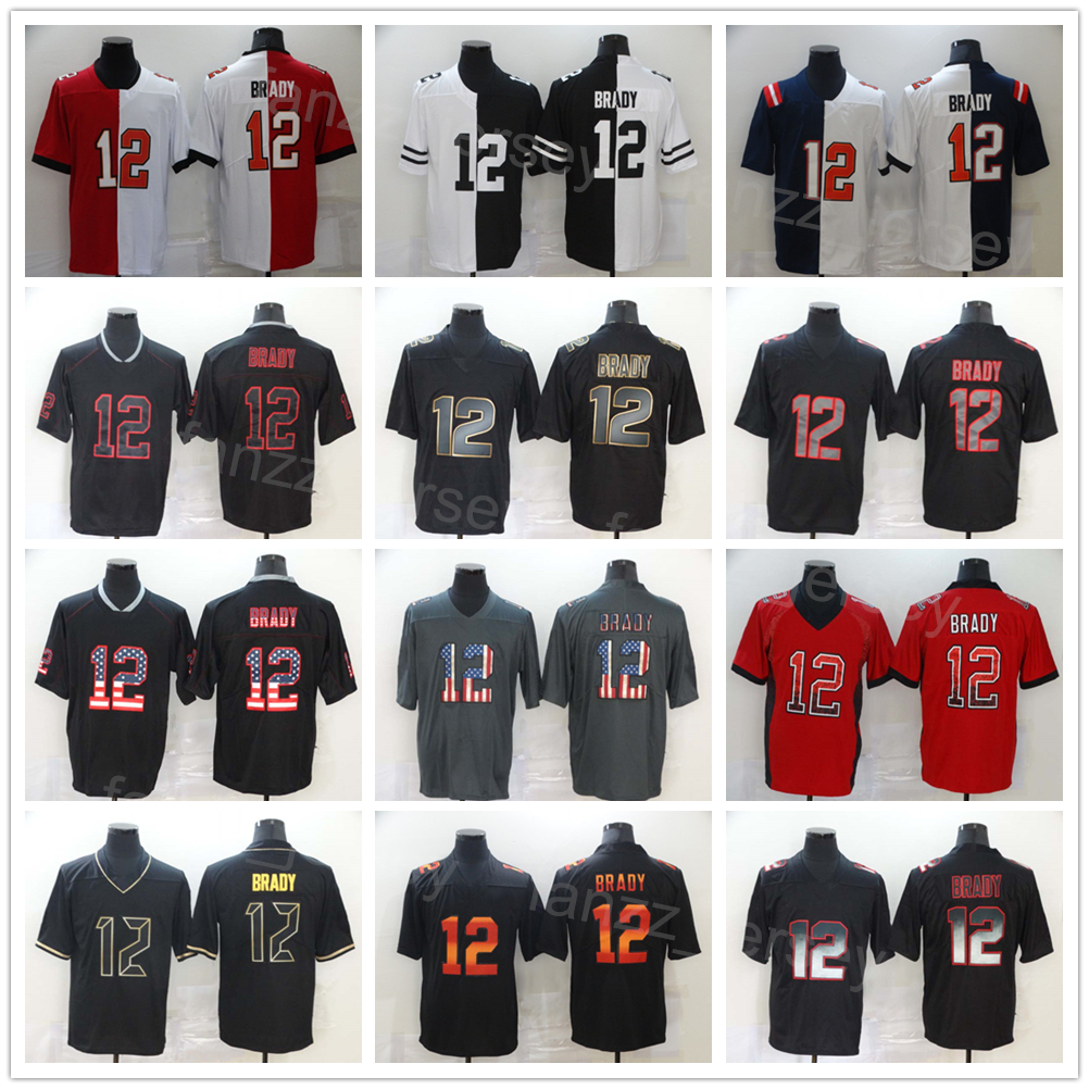 

Vapor Color Rush 12 Tom Brady Men Football Jerseys All Stitched Goddess Hyphenation Shadow Flag Hemp Drift Smoke Rainbow White Blue Grey Black Aemy Green Team Color, Red