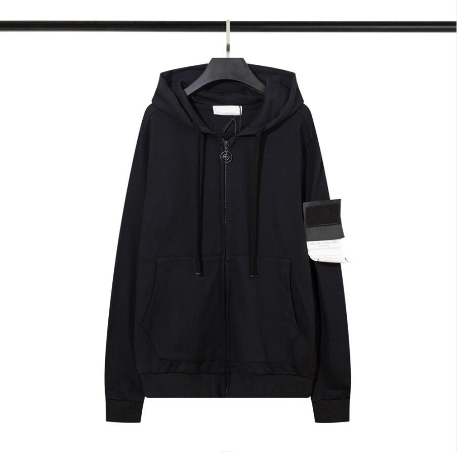 

STONE New Autumn Mens Casual Hoodies Europen Fashion Sweater ISLAND Compass Badge Long Sleeve Zipper Pockets Embroidered Hooded pullover Sweatshirt Coat 07