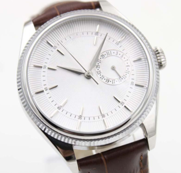 

Cellini 50509 Mechanical Leather Mens Silver Watch 40MM Brown Strap Series Automatic Mechaincal White Dial Men Watches Male Wristwatches