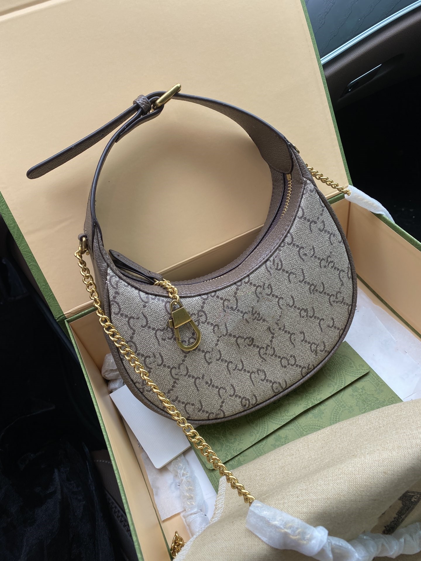 

YY Highquality bags Aphrodite series half moon armpit bag classic double G letters Cosmogonie handbag designer gold metal chain shoulder bag