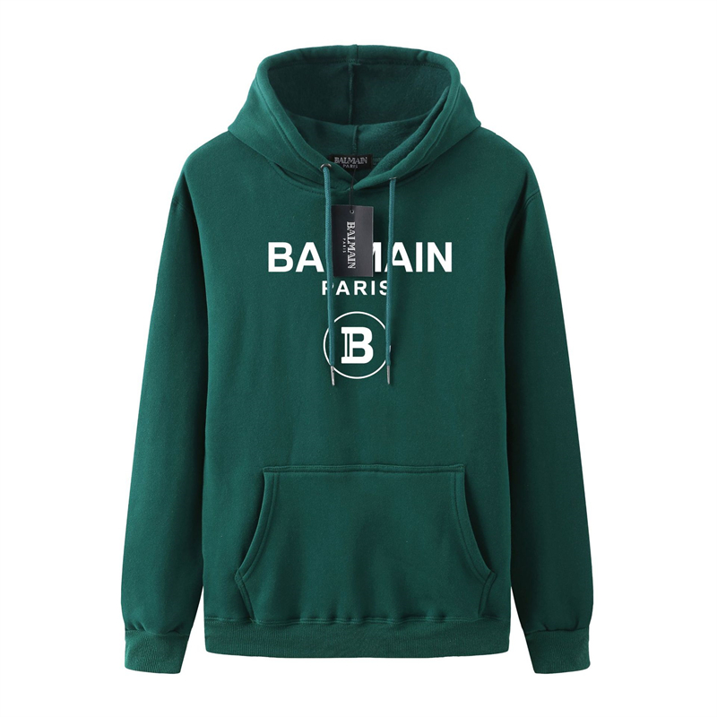 

Balmain Mens Desinger Warm Hooded Hoodies Fashion Womens Long Sleeve Print Loose Green Sweatshirts Couples Clothing Size S-XL