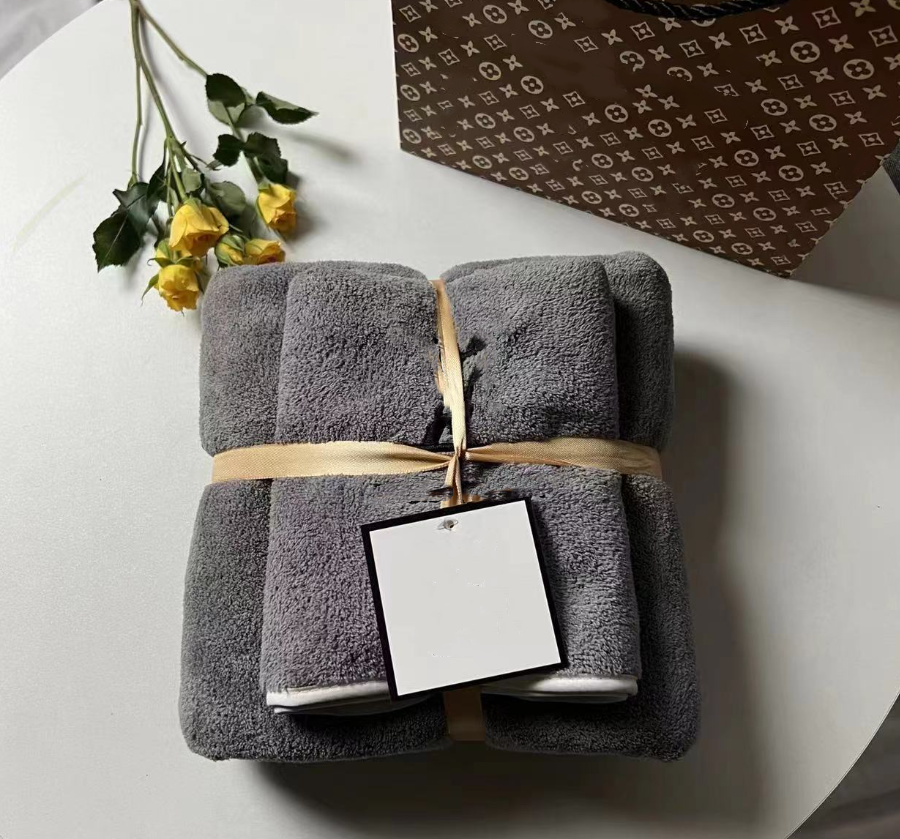 

Luxury Simple Face Bath Towel Set 2 Pieces Sets Fashion Designer Coral Velvet Towels Unisex Absorbent Baby Men Womens Wash Cloths Towel, Aspic