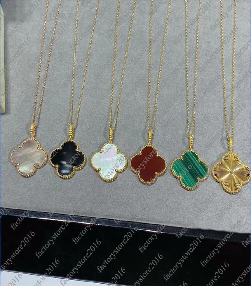 

luxury brand classic clover diamond designer necklaces 18K gold mother of pearl long chain sweater big pendant heart saturn neckla1048437