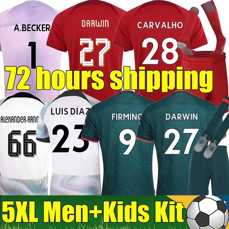 

5XL 22/23 season home soccer jerseys 2022 2023 Mohamed FIRMINO Diogo A.BECKER Luis DIaz football shirts men kids kits uniforms Minamino Alexander Arnold HOME DARWIN 27, 22-23 third