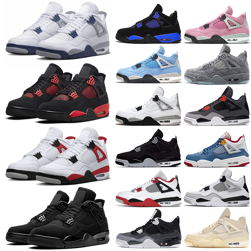 

Jumpman 4 Mens Basketball Shoes 4s Red Thunder Military Black Cat Cool Grey Pure Money University Blue Toro Bravo Men Womens Trainers Sports, White purple