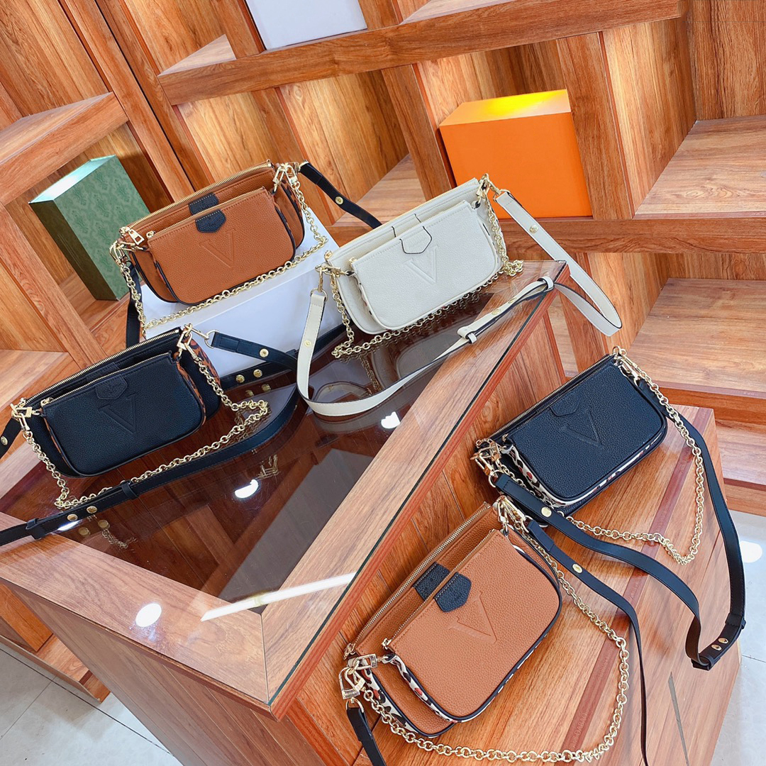 

Designers Shoulder Bags Women Handbag Purse Set Design Lady Messenger Bag Classic Pattern Genuine Leather Wallet Chain Handbags top99 001, #1