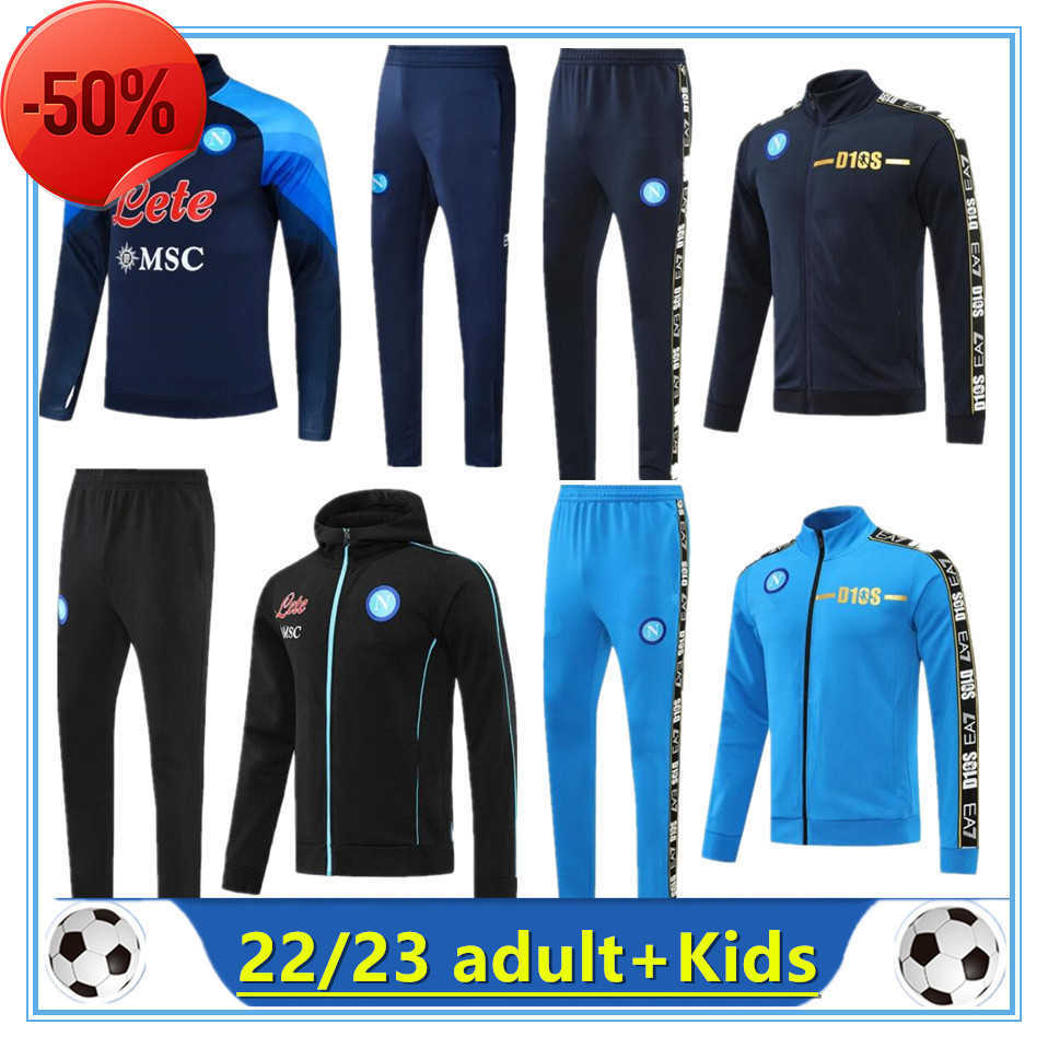 

22 23 Napoli soccer tracksuit Football Kit SSC Naples AE7 D10S Hommes Training Shirt Wear Formation tuta Chandal Squitude Jogging