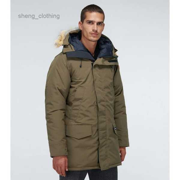 

New Style Windproof Designer Men Langford Parka Down Jacket White Chaqueton Canadian Fabric Outdoor Coat Piumino Hooded Warm Doudoune 43, Brown