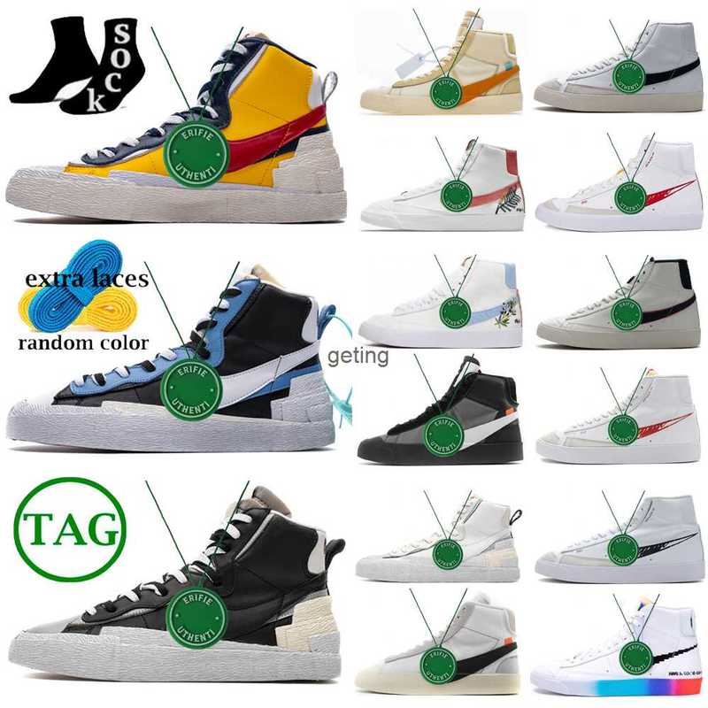 

2023 Blazer Mid 77 Shoes Mens Trainers Sneakers Vintage Blazers Black White x yellow red High Lucid Green Designer Platform Jumbo Low Men, Color # 8