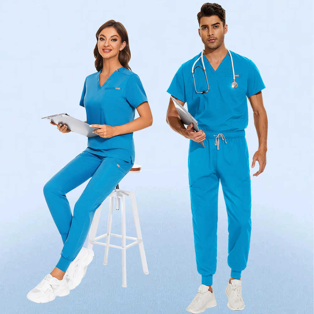 

One piece is free mail Medical Scrub Suits Hospital Doctor Nurse Uniform Medical-Surgical Uniform Hospital-Overall Scrubs Tops Pants Beauty Salon-Set