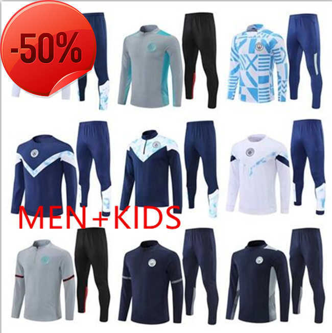 

2022 2023 man City Training Suit tracksuit MEN Kids 22/23 man Sportswear Football 2021 2022 Boys girls Survatment Foot Chandal, Black