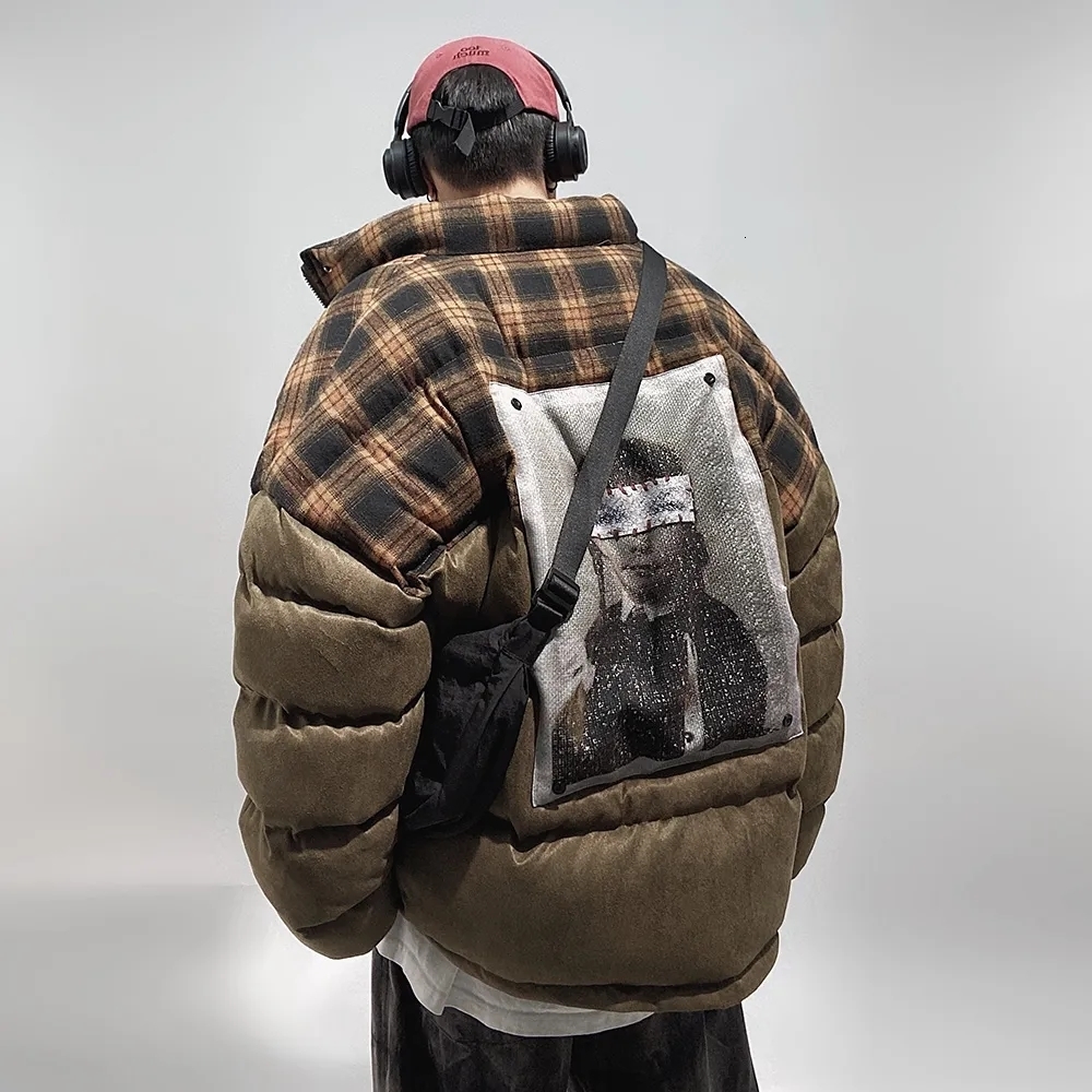 

Men's Down Parkas 22 Upgrade Men Solid Parkas Winter Casual Padded Jacket Stand Collar Down Thick Coats Jakets Heavy Waterproof Bread Lattice