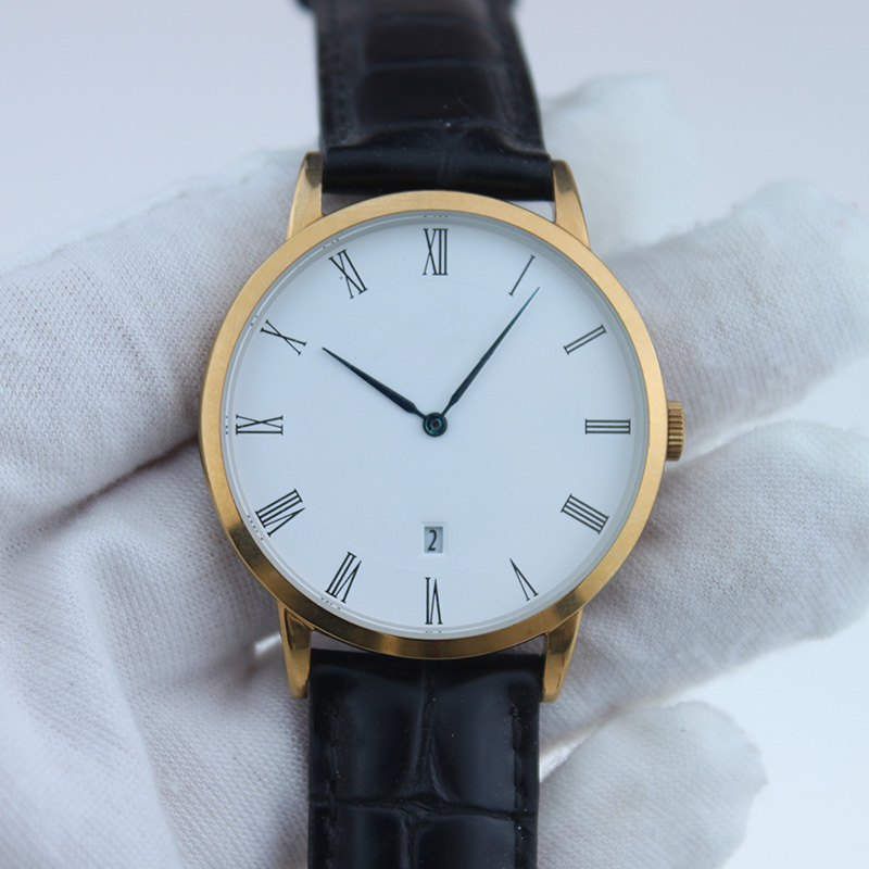 Women's quartz watch steel bezel waterproof leather strap watches-image-827217389