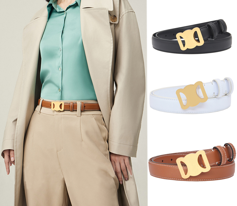 Belts Designer Belt Women's Fashion Simple Womens Mens Buckle Luxury Belt Black White Width 2.4cm-image-827424345