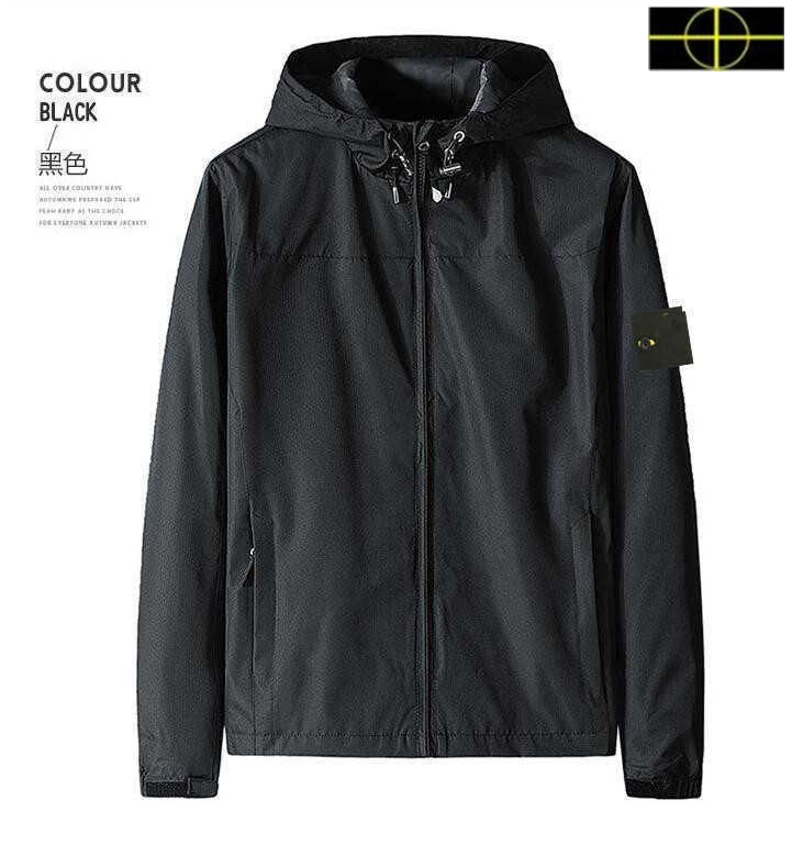 plus size coat men&#039;s brand jackets Designer stone jackets island pocket jacket long sleeve zipper Badges windbreaker embrodiery Work JacketS-image-929074541
