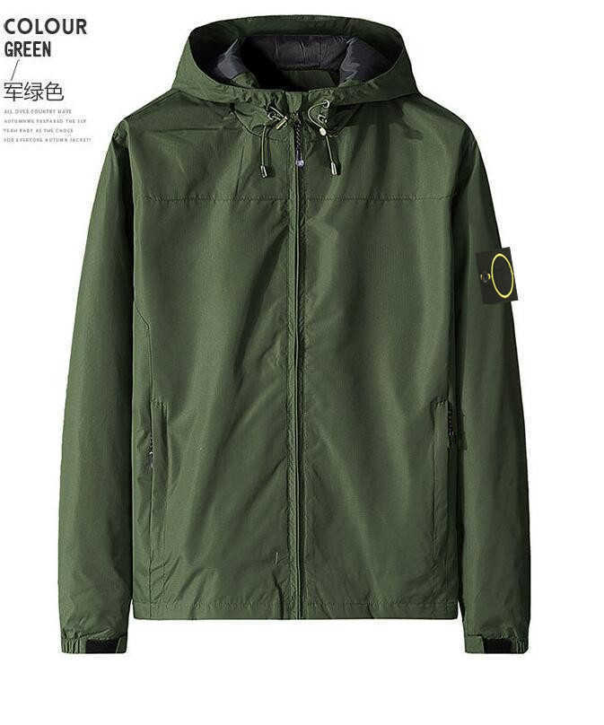 

men's brand jackets Designer stone pocket jackets island jacket long sleeve zipper Badges windbreaker embrodiery Work JacketSS Szie S-3XL, Dark blue