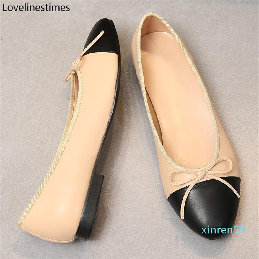 

Ballet Flats Classic Shoes Women Basic Leather Tweed Cloth Two Color Splice Bow Round Ballet Shoe Fashion Flats Women Shoes x1260q, Red