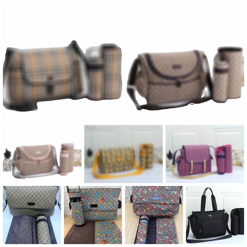 

Fashion Large Capacity Mummy Baby Diaper Bags kids canvas Bag Waterproof Nappy Zipper Leather Bag Hobos 2022 Multi function Plaid Maternity Travel Nursing Handbag, #1