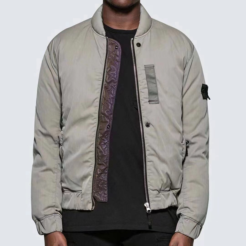 

Men's Jackets Designer Stone 3m Reflective Waterproof Jacket Mens Down Island Street Tide Long Sleeve Zipper Badges Women Fashion Windbreakerwmkm, Gray