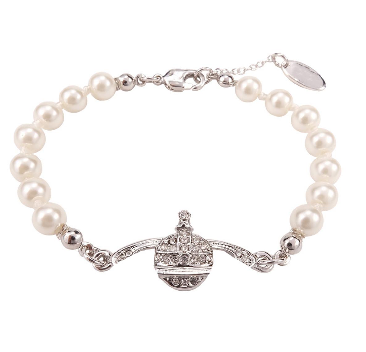 

Charm Bracelets Saturn layer pearl Queen vivi bracelet with logo lobster clasp designer luxury bangles cjeweler bijoux for mens wo1187877