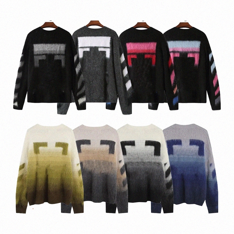 23SS Designer hoodies Pull Hommes Femmes Automne Hiver Garder Au Chaud Confortable Dégradé De Couleur Cardigan Classique Multicolore Col Rond 26