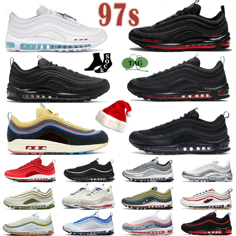 

OG 97 97s Shoes Mens Womens Running Shoes Sean Witherspoon Silver Bullet Black White Anthricite Cowboys fan Slime Have a day Runing Designer Sneakers Trainers, #11