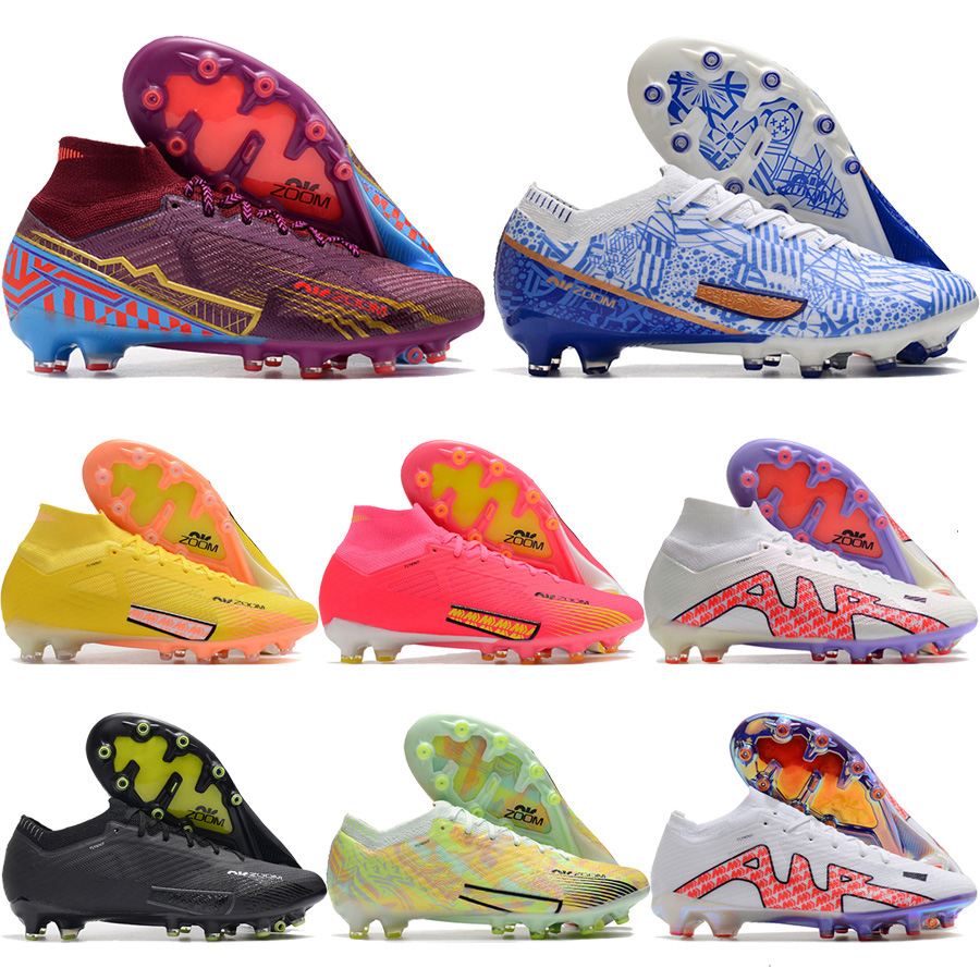 

gift bag Quality Football Boots Zoom Mercurial Superfly 9 Vapores 15 Elite AG ACC Soccer Cleats Outdoor CR7 Ronaldo Mbappe Training Strong Football Shoes Size US 6.5-12