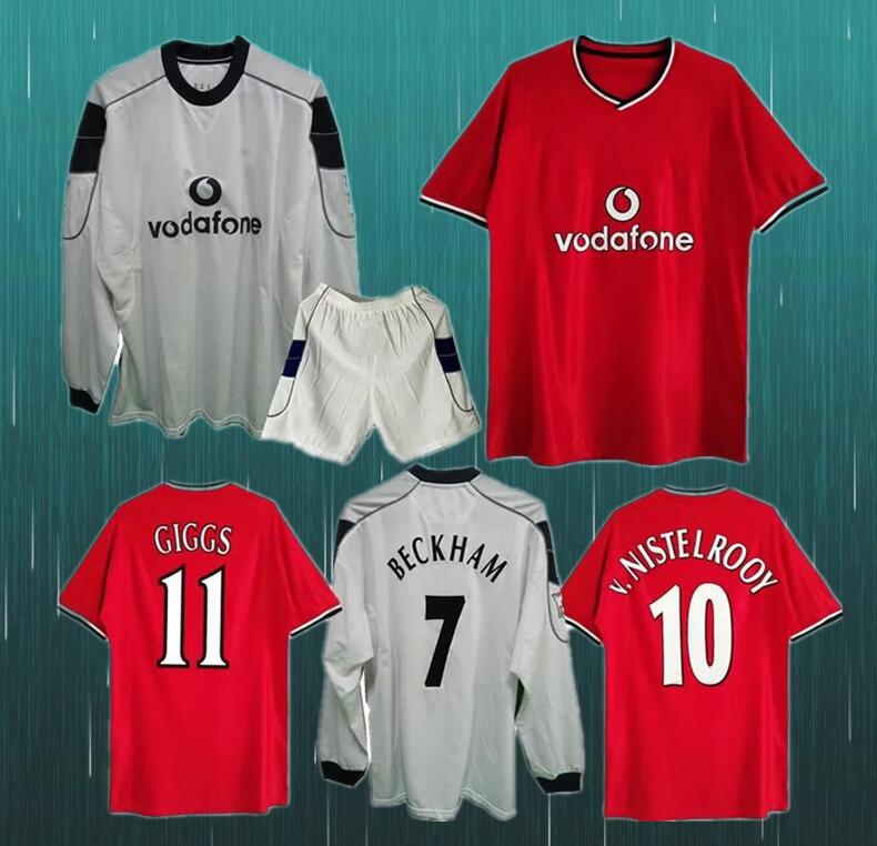 

2000 2002 Beckham v.Nistelrooy Retro soccer Jersey Manchester Veron Giggs Keane Scholes G.Neville Stam old united Shirts Classic vintage football shirt