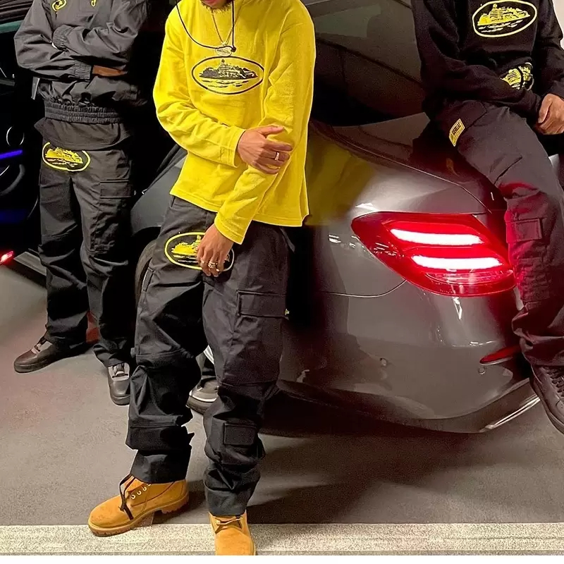 

Designer Men Pants Cargo Mens Streetwear Hip Hop Printed Casual Trousers Military Retro Multi-pockets Straight Loose Overalls Couple, I need see other product