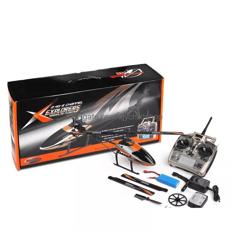 wltoys v950 2.4g 6ch 3d6g 1912 2830kv brushless motor flybarless rc helicopter rtf remote control toys 220224