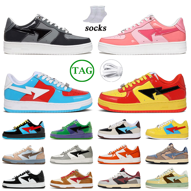 

Bapesta Shoes Sk8 Sta Baped Low Women Mens Designer Bapestas Sneakers Color Camo Combo Black Grey Pink Orange Blue With Socks Luxury Fashion Platform Sports Trainers, D29 game ball 40-47
