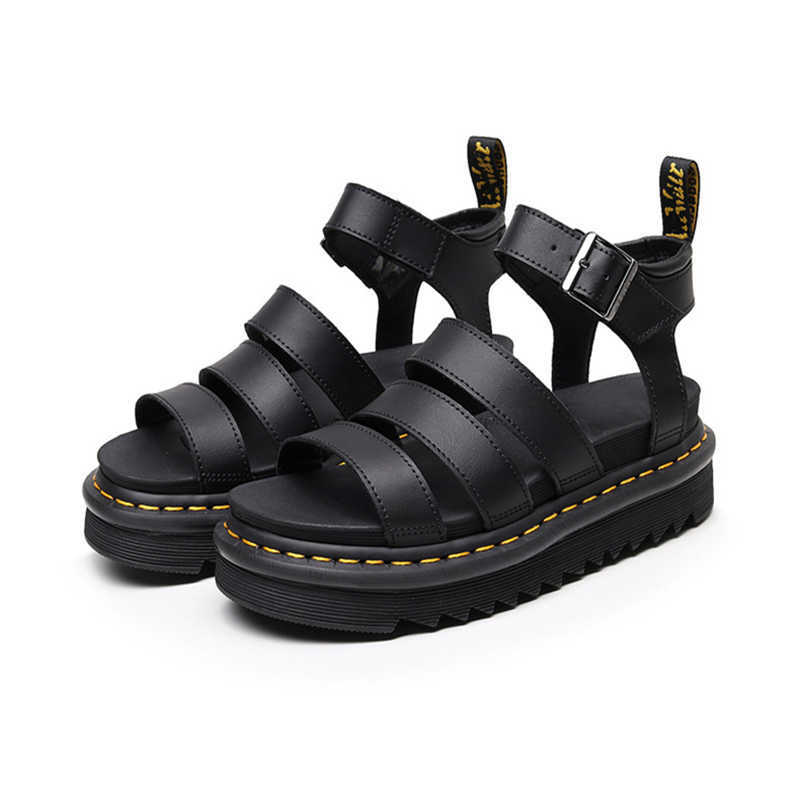 

Sandals Fashion Chunky Sandals Platform Open Toe Ankle Strap Buckle Lady Roman Shoes High Quality Women Beach Shoes T230208, Bk-p