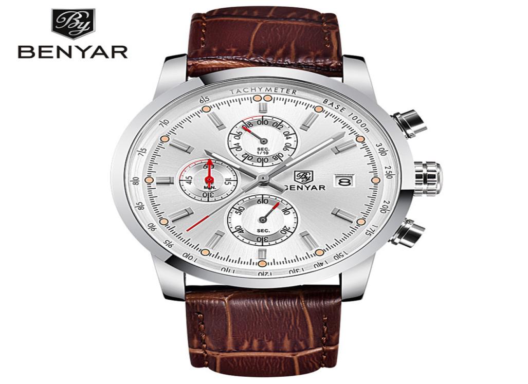 

BENYAR Fashion Chronograph Sport Mens Watches Top Luxury Quartz Watch Reloj Hombre 2017 Clock Male hour relogio Masculino6627338, Black