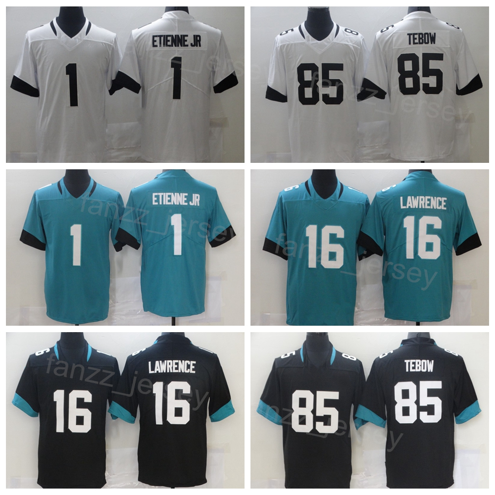 

Men Football 85 Tim Tebow Jerseys 16 Trevor Lawrence 1 Travis Etienne Jr Vapor Color Rush For Sport Fans Team Black Blue White Embroidery And Sewing Pure Cotton Sale