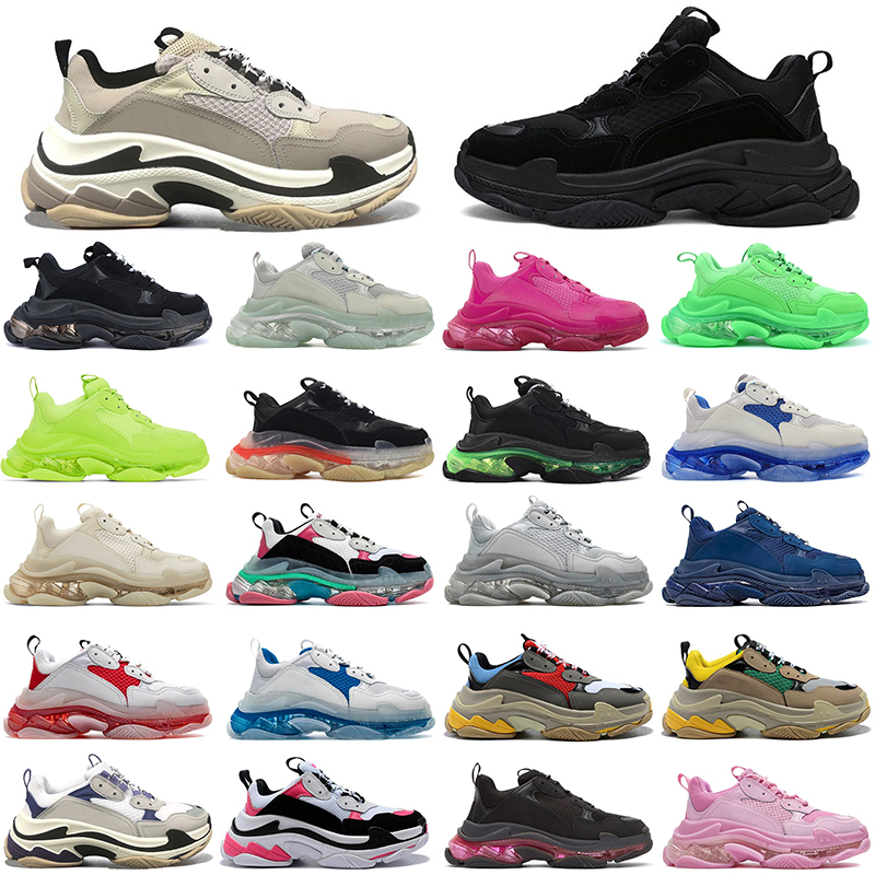 

Designer triple s casual shoes Men Clear Sole Black White Beige Blue Red Pink Grey Mens Womens Designer Outdoor Platform Trainers Walking Jogging sneakers, 40-47 olive