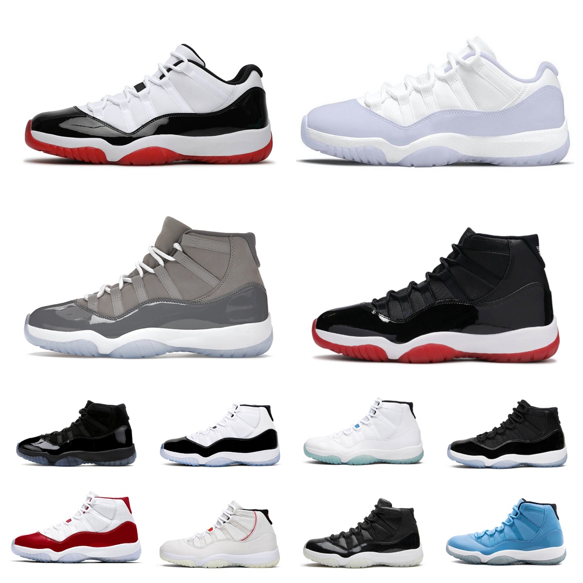 

11 Retro 11s mens basketball shoes midnight navy velvet Cool grey cherry 72-10 Jubilee 25th Anniversary Gamma Blue low pure violet Concord bred women sneakers trainer, Bubble package bag