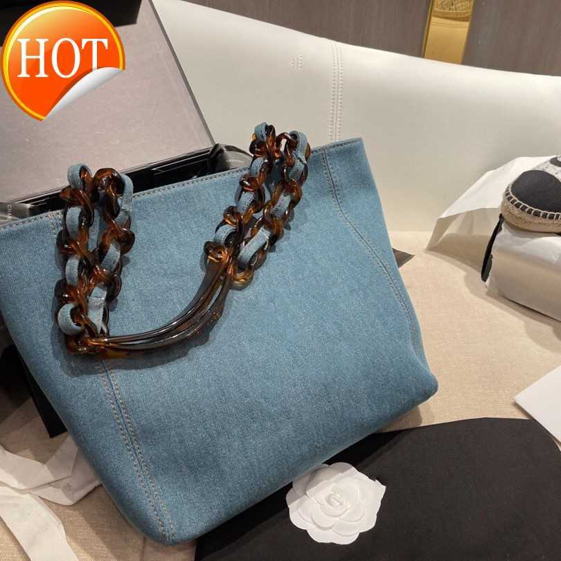 

Women's Luxury Designer Handbags 2023 New Fashion Texture Denim Shoulder Bag Multi-functional Portable Large Capacity Tote Bag Factory Direct Sales, Light denim